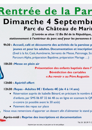 Rentrée paroisse de Marines