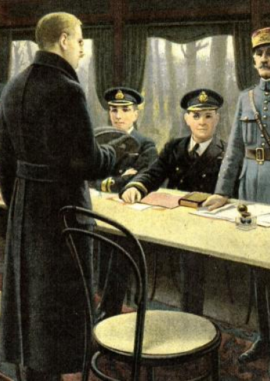 Signature de l'armistice du 11novembre 1918
