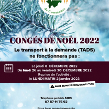 Congés de Noël du transport à la demande de Vexin -centre.