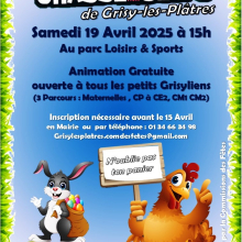 Samedi 19 avril : chasse aux oeufs de Pâques par les enfants de Grisy-les -Plâtres