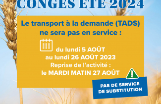 Transport à la demande de Vexin centre : congés d'été 2024.