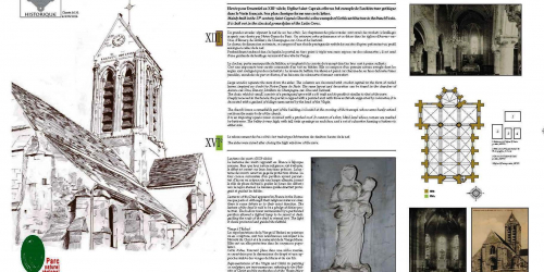 Sentier du patrimoine de Grisy-les-Plâtres : l'église et la vierge et l'enfant