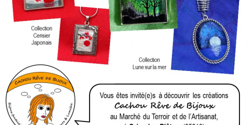 Cachou rêve de bijoux au 1er marche du terroir et de l'artisanat de Grisy-les-Plâtres.